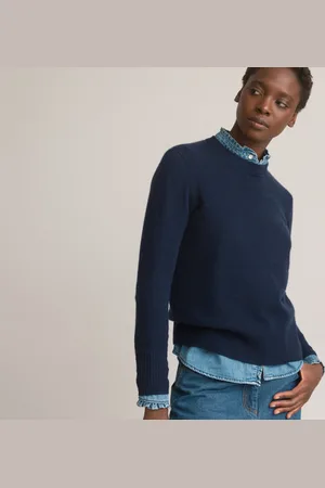 La Redoute Trui met ronde hals, in fijn tricot, kasjmier