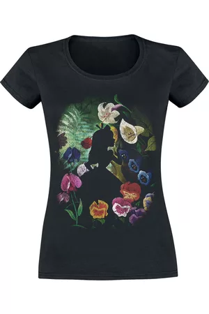 Alice in Wonderland Disney T-shirt - Black Flower - XS tot XXL - voor Vrouwen