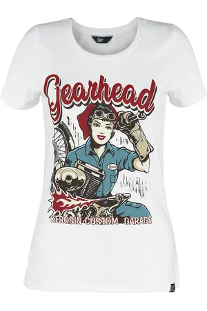 Queen Kerosin Rockabilly T-shirt - Gearhead - M tot XXL - voor Vrouwen
