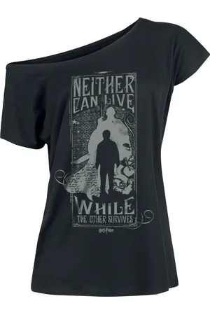 Harry Potter T-shirt - Neither Can Live - Harry & Voldemort - S tot L - voor Vrouwen