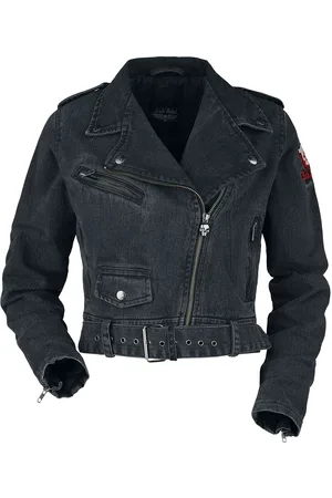 Rock Rebel Denim jas - Denim Biker Jacket - L tot XL - voor Vrouwen