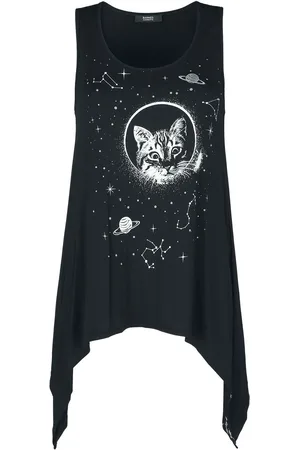 Banned Retro Gothic Top - Space Cat Top - XS tot 4XL - voor Vrouwen