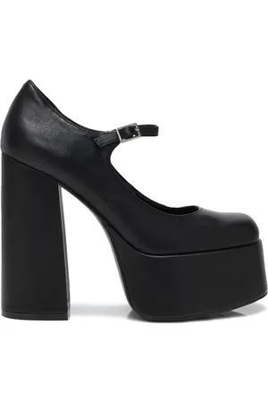 Koi Rockabilly Hoge Hakken - Darkbloom Black Platform Heels - EU37 tot EU40 - voor Vrouwen
