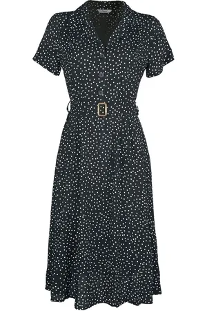 Banned Retro Rockabilly Medium-lengte jurk - Black Spot Dress - S tot 4XL - voor Vrouwen