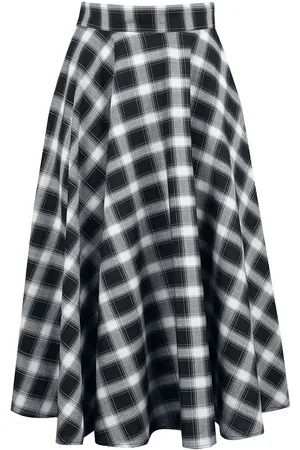 Banned Retro Gothic Medium-lengte rok - Sail Check Flare Skirt - XS tot 3XL - voor Vrouwen