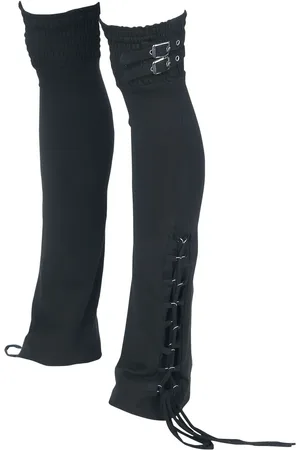 Gothicana Gothic Kniekousen - Beinstulpen mit Schnürungen und Schnallen - S-M tot XXL-3XL - voor Vrouwen