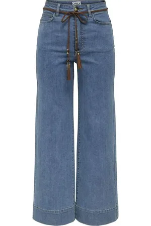 ONLY Jeans - ONLMADISON HW BELT WIDE CROP DNM GUA - W26L32 tot W31L32 - voor Vrouwen
