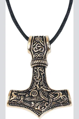 etNox hard and heavy Halsketting - Golden Thor’s Hammer