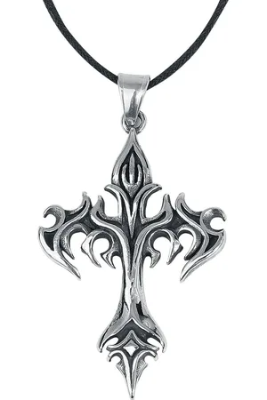 etNox hard and heavy Gothic Halsketting - Flame Cross
