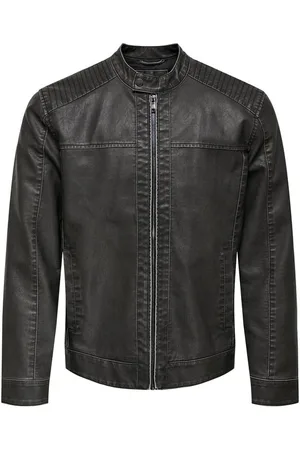 Only & Sons Kunstlederen jas - ONSMIKE PU RACER JACKET OTW NOOS - S tot XXL - voor Mannen