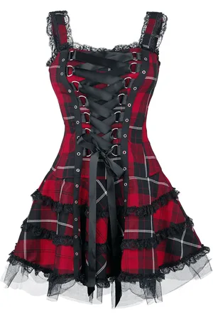 Hell Bunny Korte jurk - Harley Tartan Dress - XS tot XL - voor Vrouwen