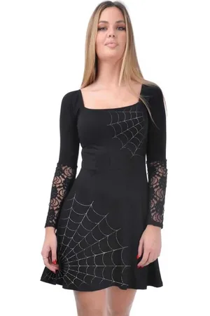 Outer Vision Gothic Korte jurk - Spider Webs Jurk - S tot 4XL - voor Vrouwen