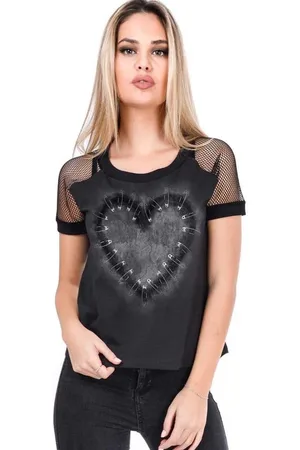 Outer Vision T-shirt - Safety Pin Heart - S tot XXL - voor Vrouwen