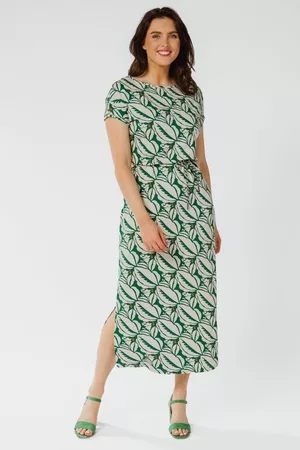 Geisha Dames Midi jurken - Midi-jurken Groen 37455-20