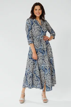 Geisha Dames Lange jurken - Maxi-jurk Blauw 37416-70