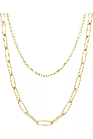 Myla by Britt Scholte Gerecycled stalen goldplated dubbele ketting
