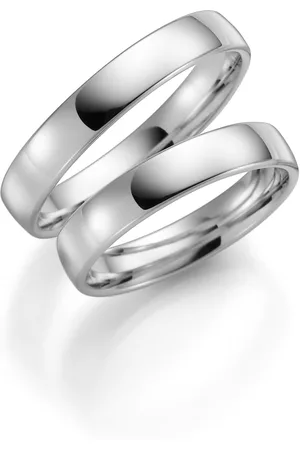 Schalins Heren Ringen - 14 K witgouden trouwring Duizendschoon Heren H46