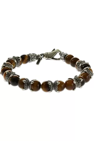 EMANUELE BICOCCHI Tiger Eye Beaded Chain Bracelet