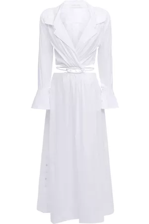 JONATHAN SIMKHAI Dames Midi jurken - Alex Cotton Blend Poplin Midi Dress