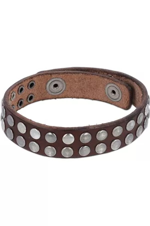HTC Heren Leren Armbanden - 1cm Studded Leather Bracelet