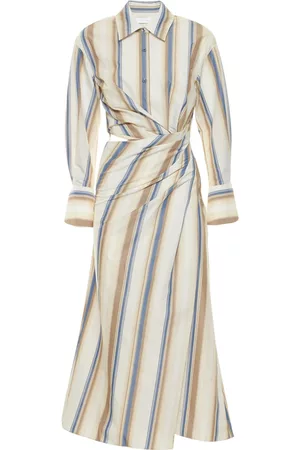 Jonathan Simkhai Marge Striped Heavy Cotton Midi Dress