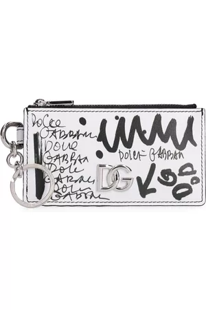 Dolce & Gabbana Graffiti Leather Card Holder W/key Ring