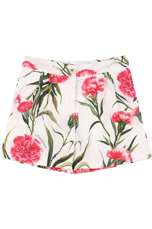 Dolce & Gabbana Meisjes Shorts - Flower Printed Cotton Poplin Shorts