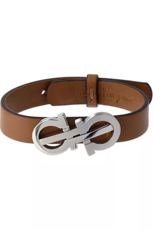 Salvatore Ferragamo Heren Armbanden - Gancio Link Leather Belt Bracelet