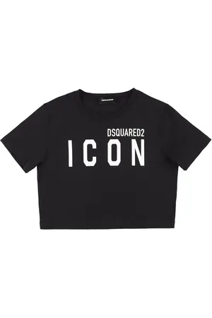 Dsquared2 Logo Print Cropped Jersey T-shirt