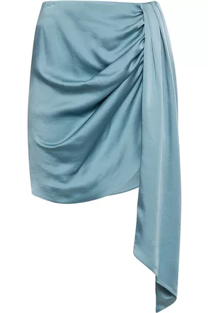 Jonathan Simkhai Mae Classic Draped Satin Mini Skirt