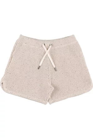 Brunello Cucinelli Meisjes Shorts - Mesh Stitch Cotton Shorts