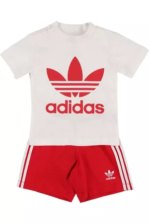 adidas Meisjes Shorts - Logo Print Cotton T-shirt & Shorts