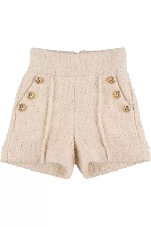 Balmain Meisjes Shorts - Wool & Cotton Tweed Shorts