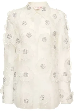 VALENTINO Embroidered Organza Shirt