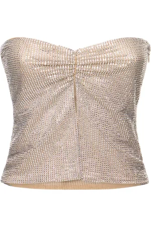 GIUSEPPE DI MORABITO Embellished Strapless Crop Top