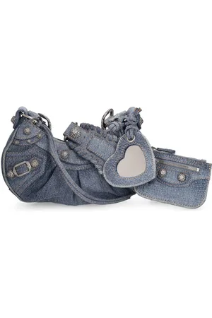 Balenciaga Xs Le Cagole Denim Shoulder Bag