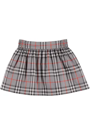 Burberry Check Print Cotton Blend Skirt