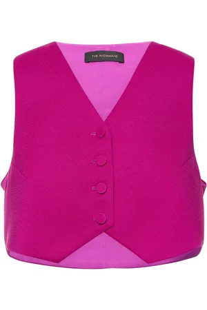 The Andamane Nadine Cropped Crepe Satin Vest