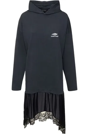 Balenciaga Hooded Hybrid Cotton Dress