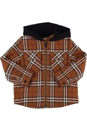 Burberry Check Print Cotton Hooded Jacket