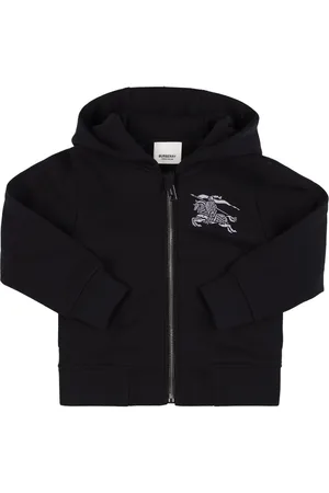 Burberry Embroidered Logo Cotton Zip-up Hoodie