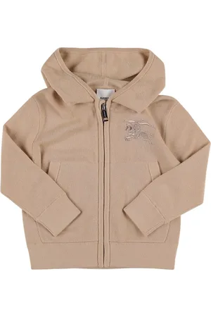 Burberry Embroidered Logo Cashmere Knit Hoodie