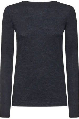 Totême Long Sleeved Boat Neck Wool Top