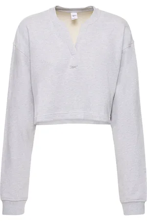 Reebok Classic Cotton V-neck Crop Sweatshirt