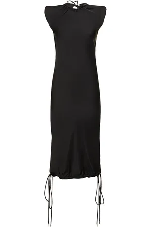 The Attico Double Satin Sleeveless Midi Dress