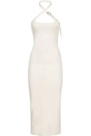 The Attico Compact Jersey Crisscross Midi Dress