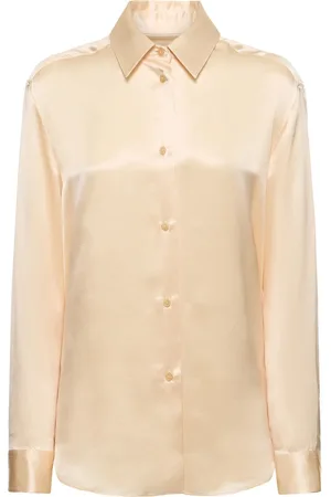 Khaite Argo Buttoned Long Sleeve Silk Shirt