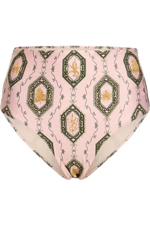 Agua by Agua Bendita Magenta Calado Printed Bikini Bottoms