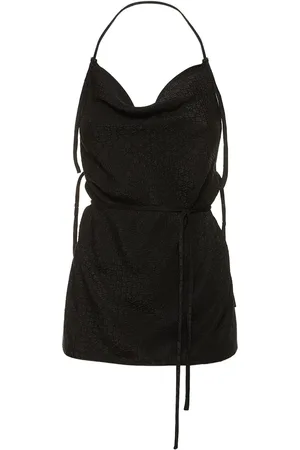 St Agni Textured Silk Open Back Top
