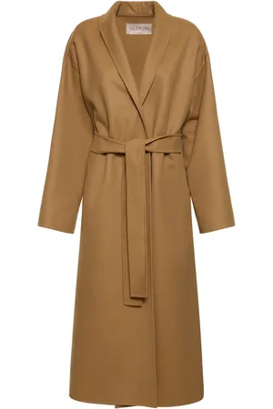VALENTINO Wool Compact Belted Long Coat